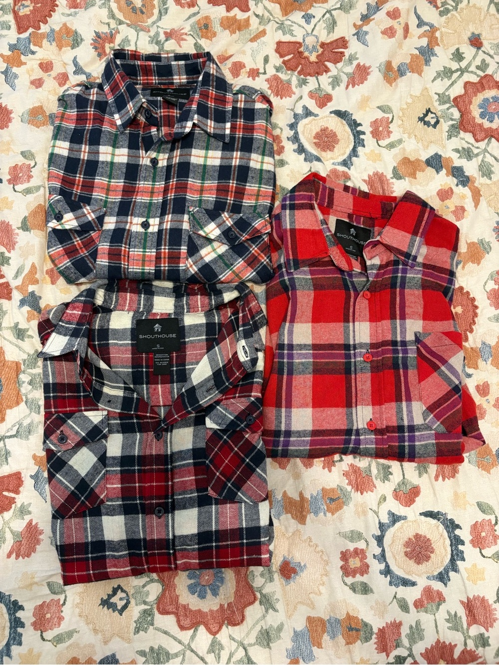 Men’s flannels, lot of 3